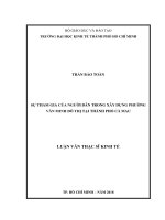 Luận văn thạc sĩ sự tham gia của người dân trong xây dựng phường văn minh đô thị tại thành phố cà mau 