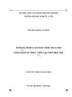 Áp dụng pháp luật đấu thầu mua sắm hàng hoá từ thực tiễn tại VNPT bến tre (luận văn thạc sỹ luật)  