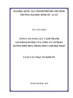 Nâng cao năng lực cạnh tranh sản phẩm đường của công ty cổ phần đường biên hòa trong bối cảnh hội nhập (luận văn thạc sỹ luật) 