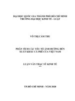 Phân tích các yếu tố ảnh hưởng đến xuất khẩu cà phê của việt nam (luận văn thạc sỹ luật)  
