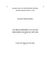 Lãi trong hợp đồng vay tài sản theo pháp luật dân sự việt nam (luận văn thạc sỹ luật) 