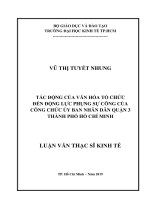 Luận văn thạc sĩ tác động của văn hóa tổ chức đến động lực phụng sự công của công chức ủy ban nhân dân quận 3 