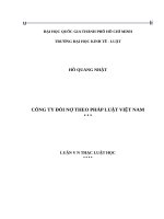 Công ty đòi nợ theo pháp luật việt nam (luận văn thạc sỹ luật) 