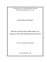 Một số vấn đề về hoàn thiện pháp luật liên quan việc thế chấp quyền sử dụng đất 