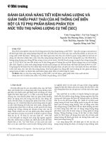 Đánh giá khả năng tiết kiệm năng lượng và giảm thiểu phát thải của hệ thống chế biến bột cá từ phụ phẩm bằng phân tích mức tiêu thụ năng lượng cụ thể (SEC)