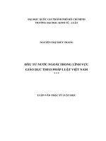 Đầu tư nước ngoài trong lĩnh vực giáo dục theo pháp luật việt nam (luận văn thạc sỹ luật) 
