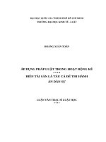 Áp dụng pháp luật trong hoạt động kê biên tài sản là tàu cá để thi hành án dân sự (luận văn thạc sỹ luật) 