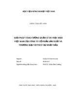 (Luận văn thạc sĩ) giải pháp tăng cường quản lý du học sinh việt nam của công ty cổ phần sản xuất và thương mại vietsus tại nhật bản 