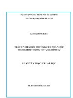 Trách nhiệm bồi thường của nhà nước trong hoạt động tố tụng hình (luận văn thạc sỹ luật)  