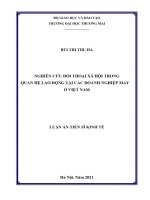 Nghiên cứu đối thoại xã hội trong quan hệ lao động tại các doanh nghiệp may ở việt nam 