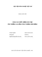 (Luận văn thạc sĩ) nâng cao chất lượng đào tạo của trường cao đẳng công thương hải dương 