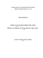 Pháp luật về hoạt động thu thập chứng cứ trong tố tụng dân sự việt nam (luận văn thạc sỹ luật) 