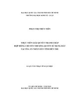 Thực tiễn giải quyết tranh chấp hợp đồng chuyển nhượng quyền sử dụng đất tại tòa án nhân dân tỉnh bến tre (luận văn thạc sỹ luật) 