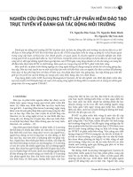 Nghiên cứu ứng dụng thiết lập phần mềm đào tạo trực tuyến về đánh giá tác động môi trường