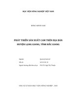 (Luận văn thạc sĩ) phát triển sản xuất cam trên địa bàn huyện lạng giang, tỉnh bắc giang 