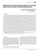 Phương pháp xây dựng kế hoạch quản lý chất lượng không khí địa phương trong điều kiện hiện nay