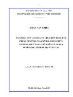 Luận văn thạc sĩ tác động của văn hóa tổ chức đến động lực phụng sự công của cán bộ, công chức 