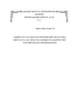 Nghiên cứu các nhân tố ảnh hưởng đến chất lượng dịch vụ của các nhà cung cấp dịch vụ logistics việt nam trên địa bàn tỉnh bình dương (luận văn thạc sỹ luật)  