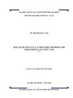Bảo vệ quyền của cá nhân đối với hình ảnh theo pháp luật việt nam (luận văn thạc sỹ luật) 