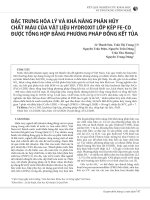 Đặc trưng hóa lý và khả năng phân hủy chất màu của vật liệu hydroxit lớp kép FE-CO được tổng hợp bằng phương pháp đồng kết tủa