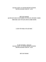 Quyền hủy bản án sơ thẩm của tòa án cấp phúc thẩm theo bộ luật tố tụng dân sự hiện hành (luận văn thạc sỹ luật) 