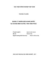 (Luận văn thạc sĩ) quản lí ngân sách nhà nước tại huyện bình xuyên, tỉnh vĩnh phúc 
