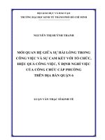 Luận văn thạc sĩ mối quan hệ giữa sự hài lòng trong công việc và sự cam kết với tổ chức, hiệu quả công việc 