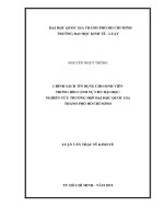 Chính sách tín dụng cho sinh viên trong bối cảnh tự chủ đại học nghiên cứu trường hợp đại học quốc gia thành phố hố chí minh (luận văn thạc sỹ luật) 