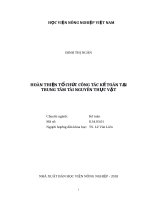 (Luận văn thạc sĩ) hoàn thiện tổ chức công tác kế toán tại trung tâm tài nguyên thực vật 