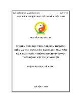 Nghiên cứu độc tính cấp, bán trường diễn và tác dụng tân tạo mạch máu não của bài thuốc thông mạch vintong  trên động vật thực nghiệm 