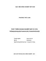 (Luận văn thạc sĩ) phát triển doanh nghiệp nhỏ và vừa trên địa bàn quận thanh xuân, thành phố hà nội 