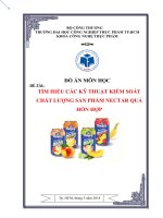 Đồ án môn học  tìm hiểu các kỹ thuật kiểm soát chất lượng sản phẩm nectar quả hỗn hợp 