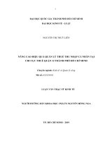 Nâng cao hiệu quả quản lý thuế thu nhập cá nhân tại chi cục thuế quận 12 thành phố hồ chí minh (luận văn thạc sỹ luật) 