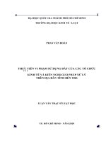 Thực tiễn vi phạm sử dụng đất của các tổ chức kinh tế và kiến nghị giải pháp xử lý trên địa bàn tỉnh bến tre (luận văn thạc sỹ luật)  