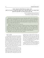 Thực trạng tính tích cực học tập môn lý luận và phương pháp TDTT trường học của sinh viên trường Đại học Sư phạm TDTT Hà Nội