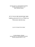 Xử lý tài sản thế chấp để thực hiện nghĩa vụ trả nợ vay của cá nhân tại ngân hàng thương mại (luận văn thạc sỹ luật) 