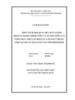 Luận văn thạc sĩ phân tích mối quan hệ chất lượng dịch vụ hành chính công và sự hài lòng của công dân 