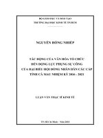 Luận văn thạc sĩ tác động của văn hóa tổ chức đến động lực phụng sự công của đại biểu hội đồng nhân dân các cấp 