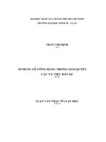 Áp dụng lẽ công bằng trong giải quyết các vụ việc dân sự (luận văn thạc sỹ luật) 