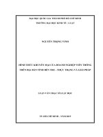 Hình thức khuyến mại của doanh nghiệp viễn thông trên địa bàn tỉnh bến tre thực trạng và giải pháp (luận văn thạc sỹ luật) 