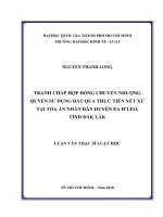 Tranh chấp hợp đồng chuyển nhượng quyền sử dụng đất qua thực tiễn xét xử tại tòa án nhân dân huyện EA HLEO tỉnh đắk lắk (luận văn thạc sỹ luật) 