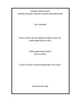 Quản lý tài chính tại Trung tâm y tế thành phố Thái Nguyên