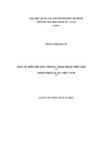 Bảo vệ môi trường trong nhập khẩu phế liệu theo pháp luật việt nam (luận văn thạc sỹ luật) 