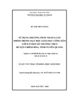 Luận văn thạc sĩ sử dụng phương pháp thảo luận nhóm trong dạy học giáo dục công dân lớp 8 ở một số trường THCS huyện 