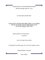 Giải quyết tranh chấp hôn nhân và gia đình có yếu t nước ngoài theo pháp luật t tụng dân sự việt nam (luận văn thạc sỹ luật) 