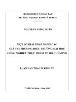 Một Số Giải Pháp Nâng Cao Giá Trị Thương Hiệu Trường Đại Học