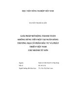 Giải pháp mở rộng thanh toán không dùng tiền mặt tại ngân hàng thương mại cổ phần đầu tư và phát triển việt nam chi nhánh từ sơn 