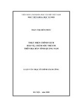 Luận văn thạc sĩ thực hiện chính sách bảo vệ, chăm sóc trẻ em trên địa bàn tỉnh quảng nam 