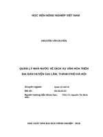 Quản lý nhà nước về dịch vụ văn hóa trên địa bàn huyện gia lâm, thành phố hà nội 
