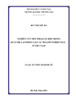 (Luận án tiến sĩ) nghiên cứu đối thoại xã hội trong quan hệ lao động tại các doanh nghiệp may ở việt nam 